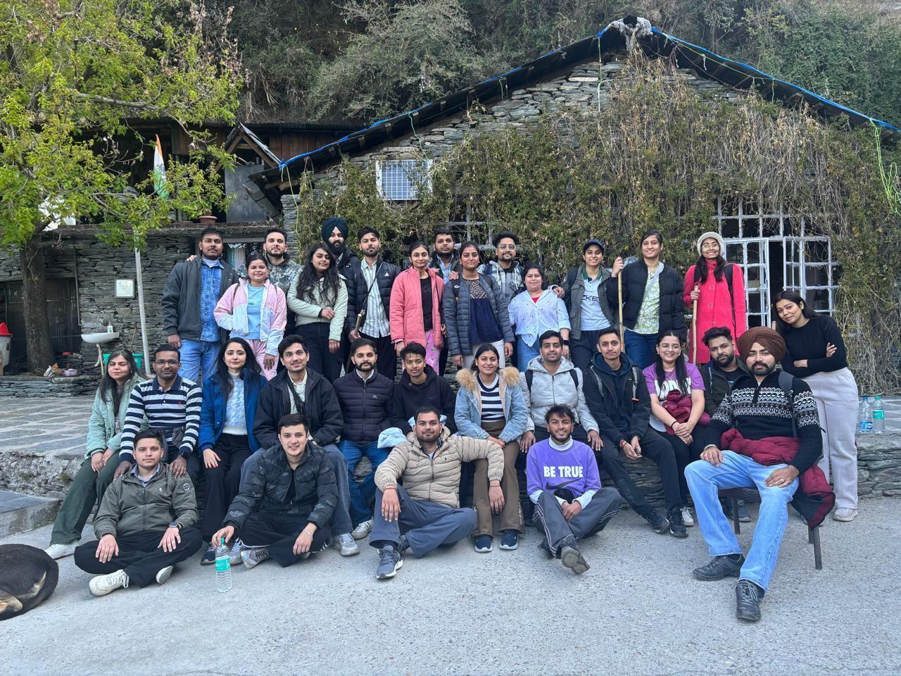Group photo from the team trip to the hills